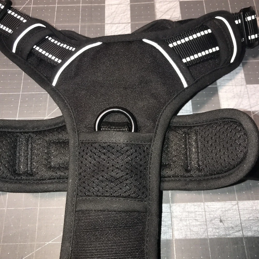 rabbitgoo Dog Pet Harness No-Pull Pet Control Adjustable Reflective Collar Black
